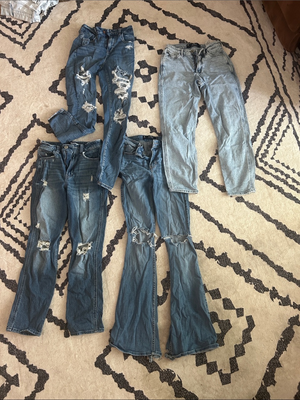 Hollister & American eagle Denim Flare, skinny, and boyfriend Jeans Bundle